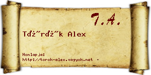 Török Alex névjegykártya